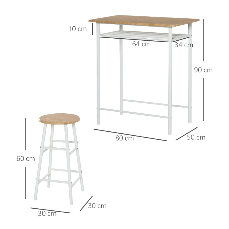 Set Bancone Bar e 2 Sgabelli Alti